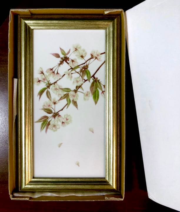 陶板　山桜　ボタニカルアーティスト ― 石川美枝子