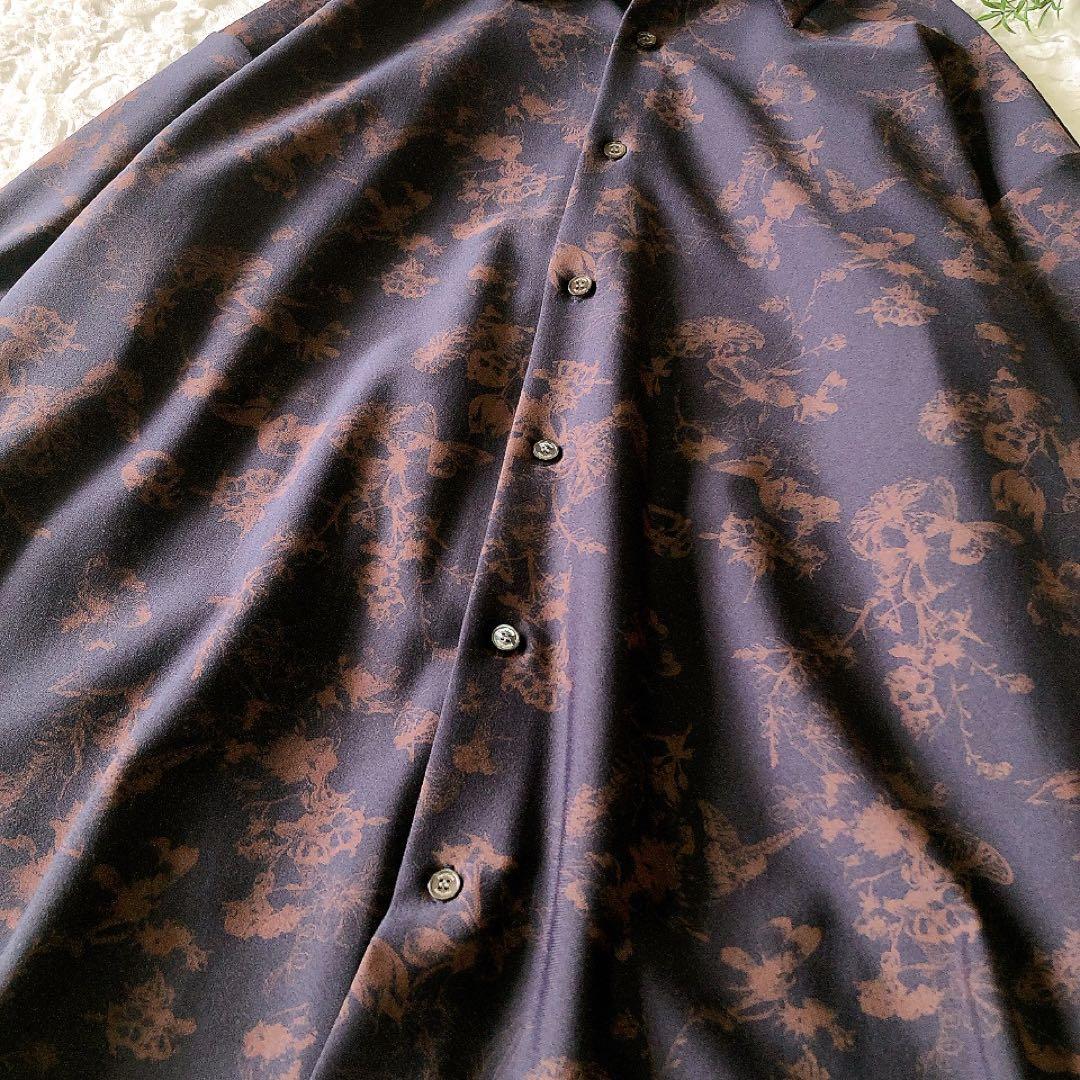 【美品】Perfume closet ストレッチシャツ 長袖 総柄