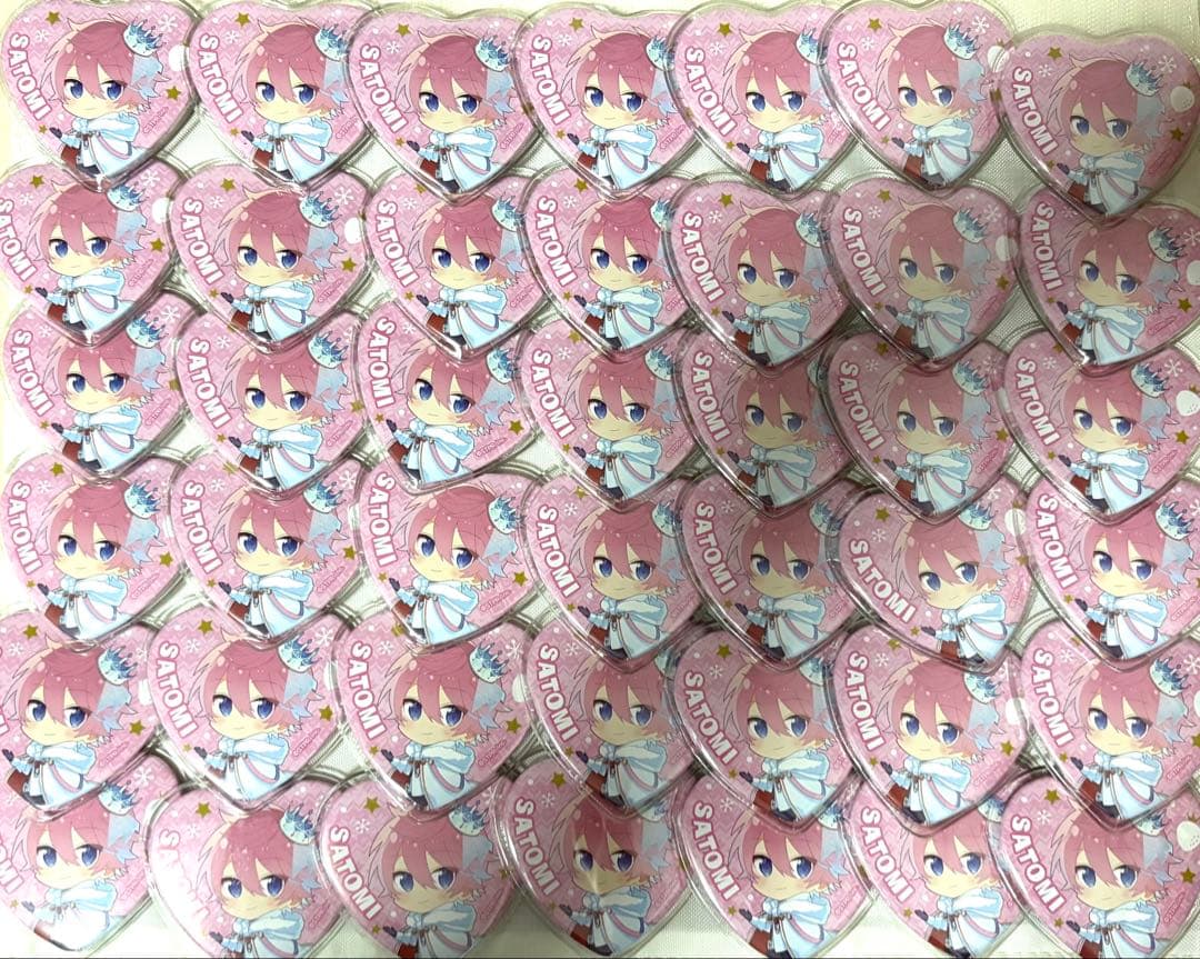 【缶バッジカバー付】さとみくん 2022冬 ハート缶バッジ　42個セット