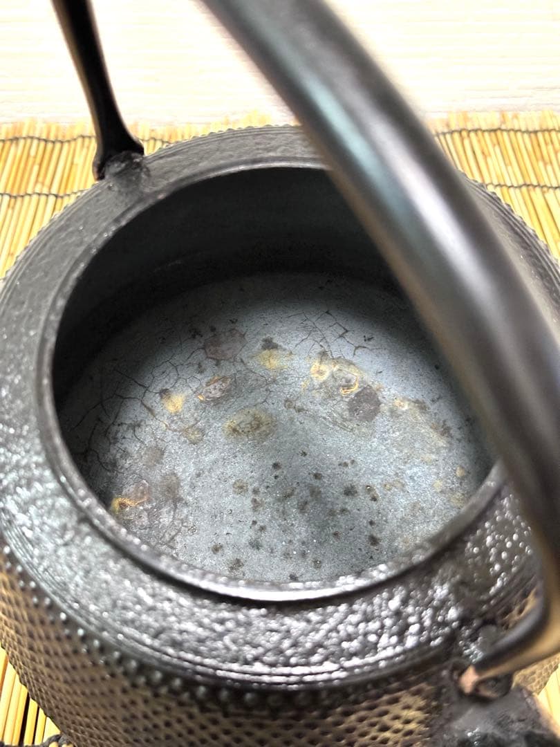 長期保管品　工房和秋金野 和秋作　１５型九重アラレ　南部鉄瓶　南部鉄器