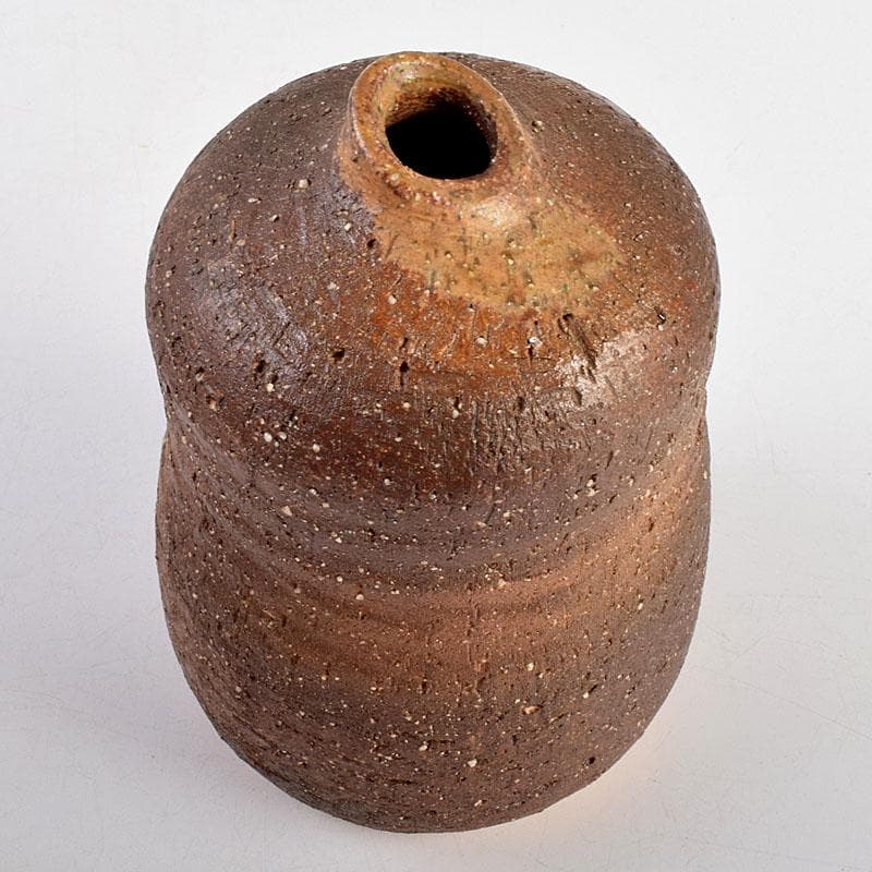 備前焼　金重道明造　伊部　擂茶花入　共箱　C　8913