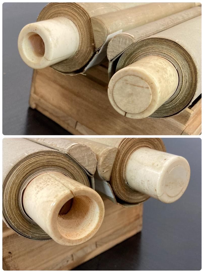 稲田吾山／渡辺南岳 箱書・双幅 掛軸 絹本〈寺崎広業 師事〉