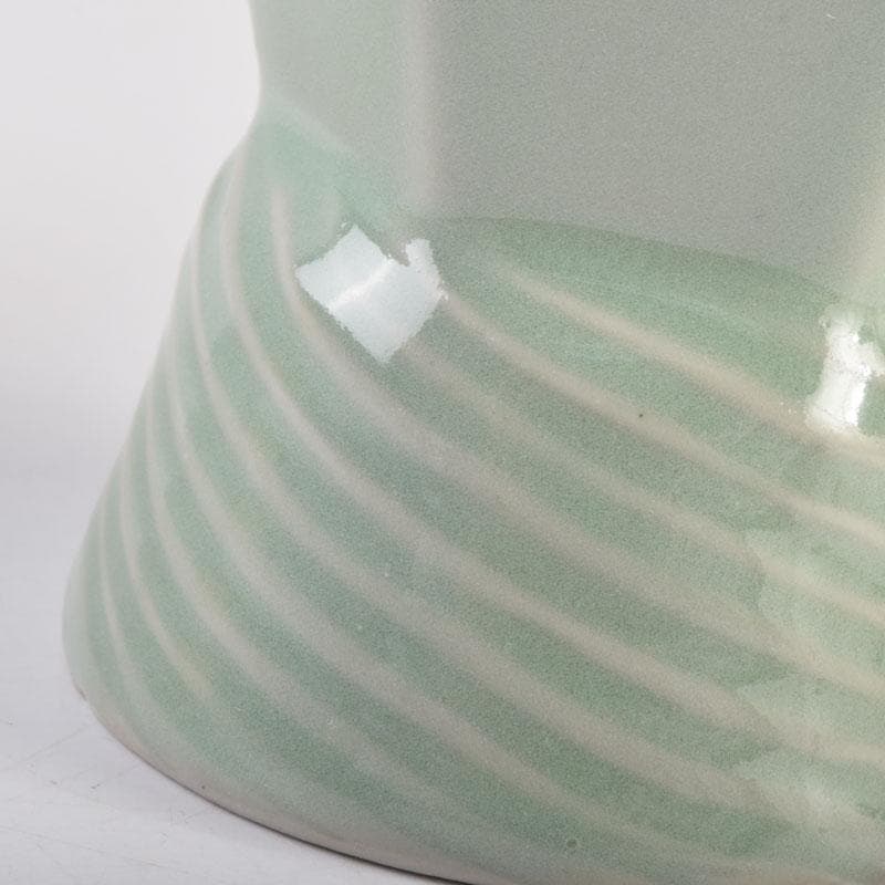 韓国美術　慶安窯　青磁白磁　鶴文　蓋置　一双　共箱　V　8649