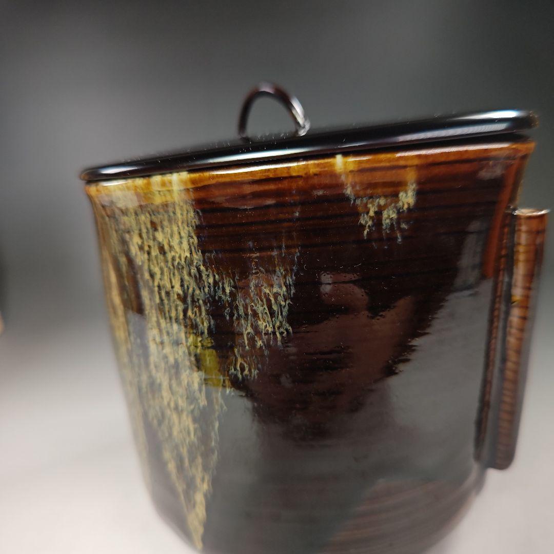 イ695 水指『翠峰造』『大徳寺　藤井誡堂　銘　雲◯　極箱』『高取菱形　塗蓋　』