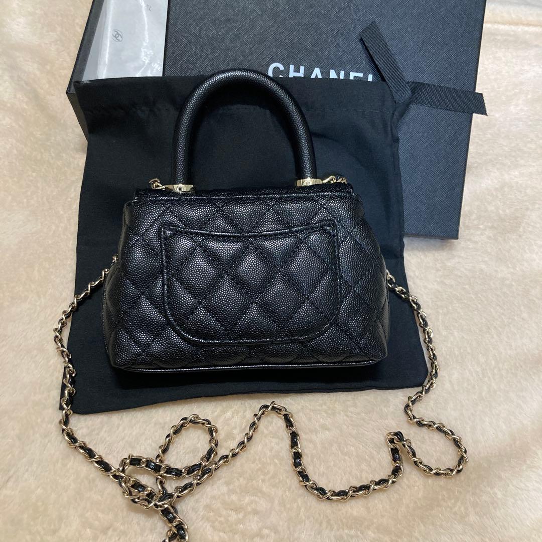 CHANEL ハンドルショルダーバッグ ブラック