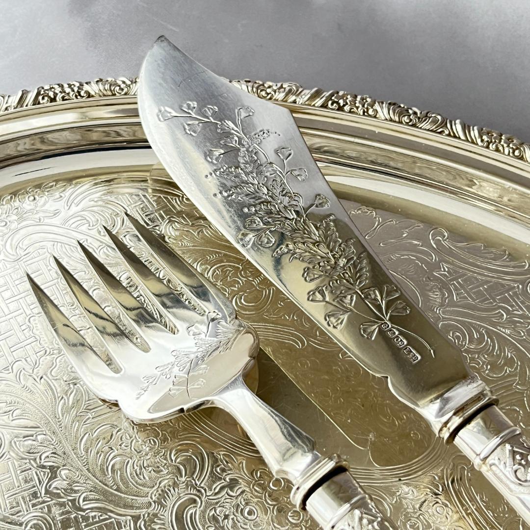 【Garrard & Co 】 ビクトリアンレリーフのサーバーセット 2本組