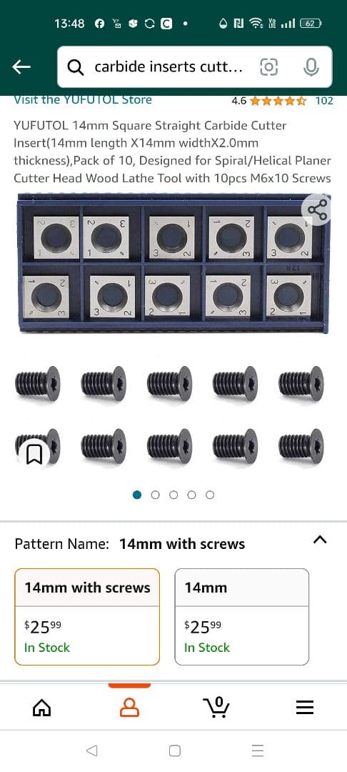 14mm 超硬カッターチップ 20枚  ヘリカルカッター・ターニングツール