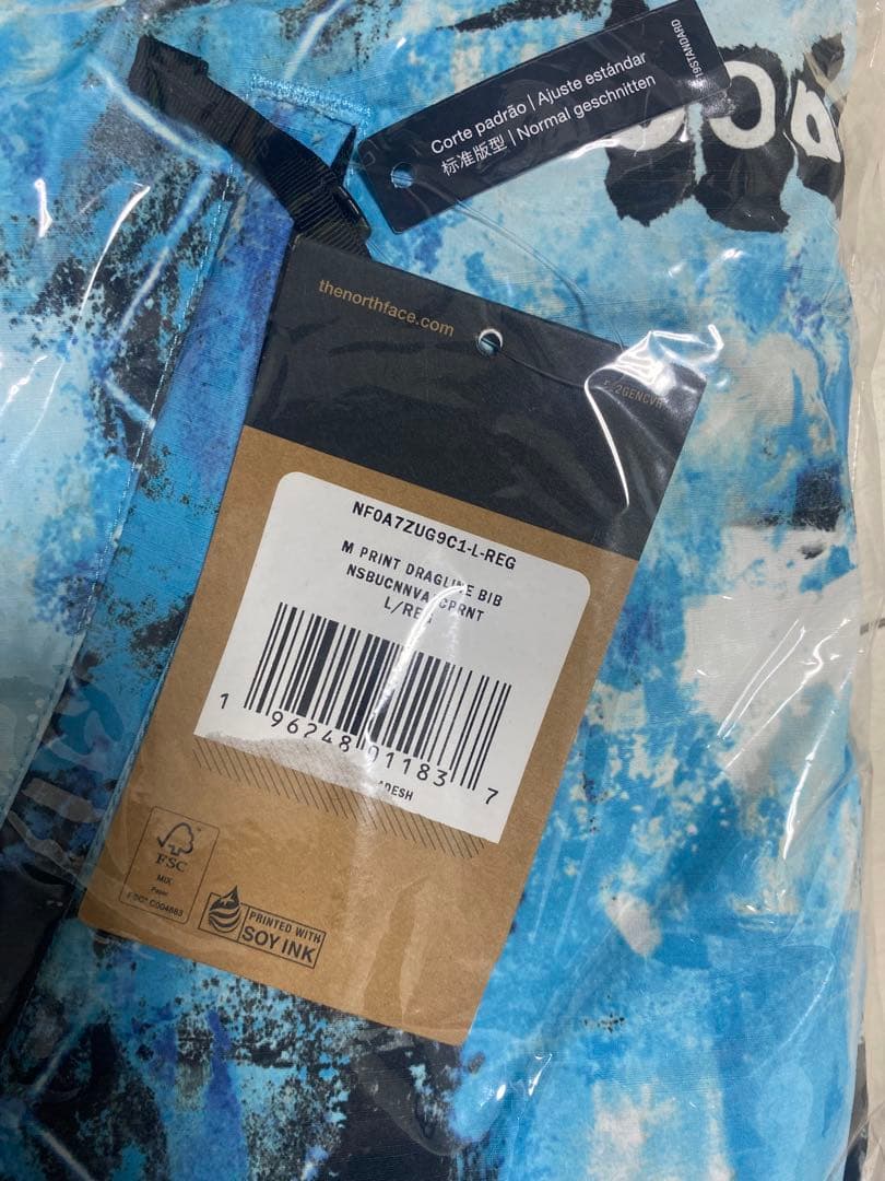 ノースフェイス L/R PRINTED DRAGLINE BIBS ビブ パンツ