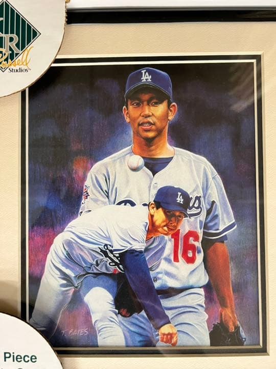 ロサンゼルス　ドジャース・野茂英雄・パネル・額装