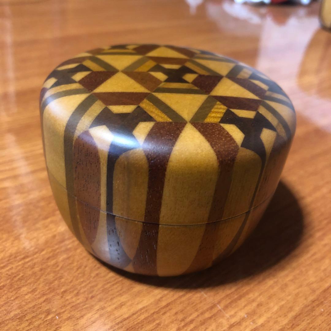 寄木細工 箱根細工 棗 なつめ 無垢 ボンボニエール 合子 茶道具 小物入れ