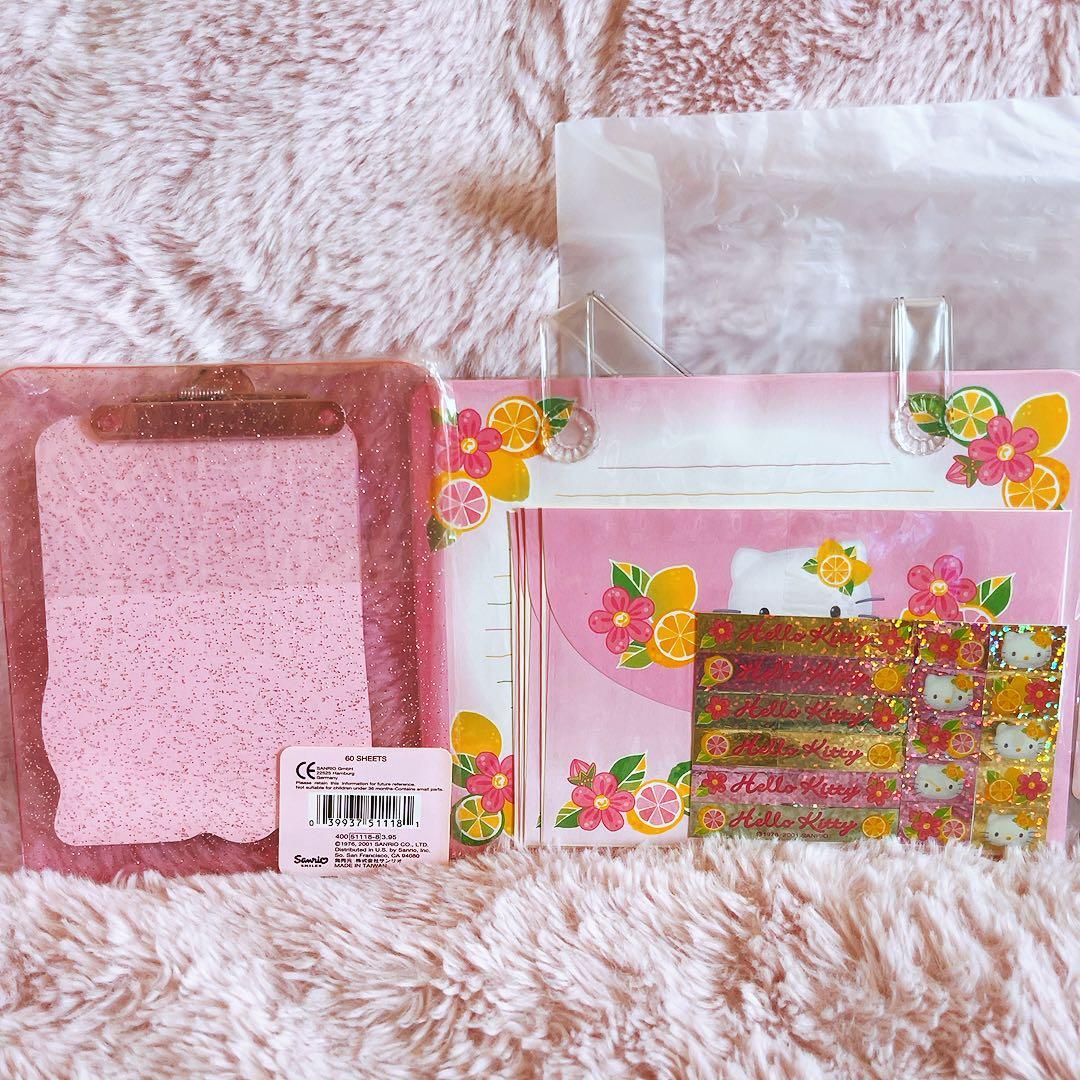 希少レア　ハローキティ　USA フルーツ　レターセット　メモ　2001 サンリオ