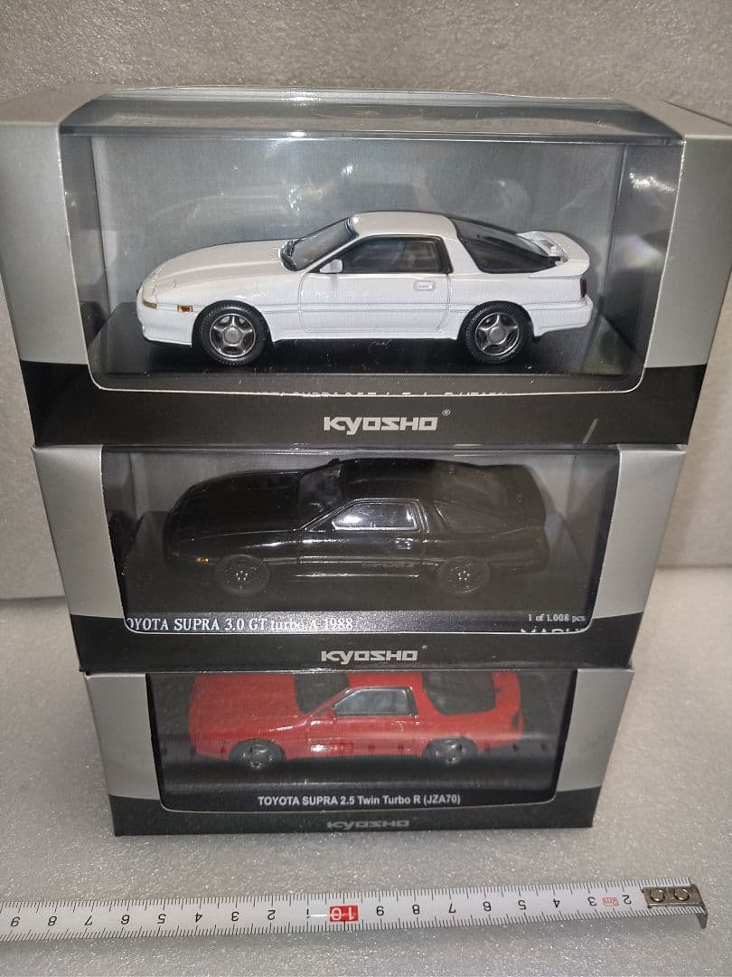■3台セット■　A70 スープラ　ターボA黒　2.5R赤白　1/43 京商限定品