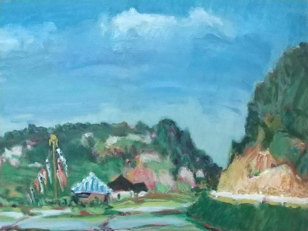 油絵 「さつき」1974 F15 絵画