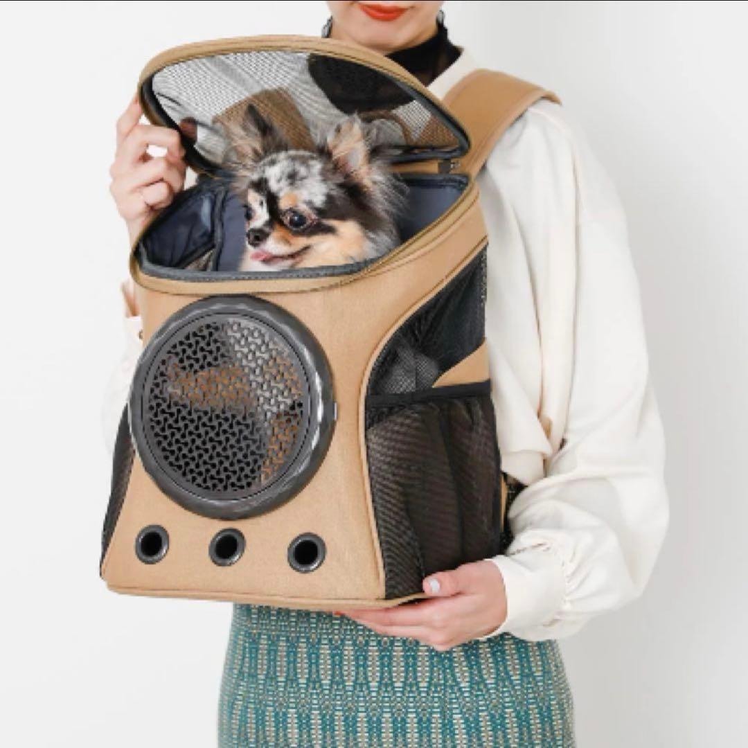 モンシェリ ペット用キャリー リュック ブラウン
