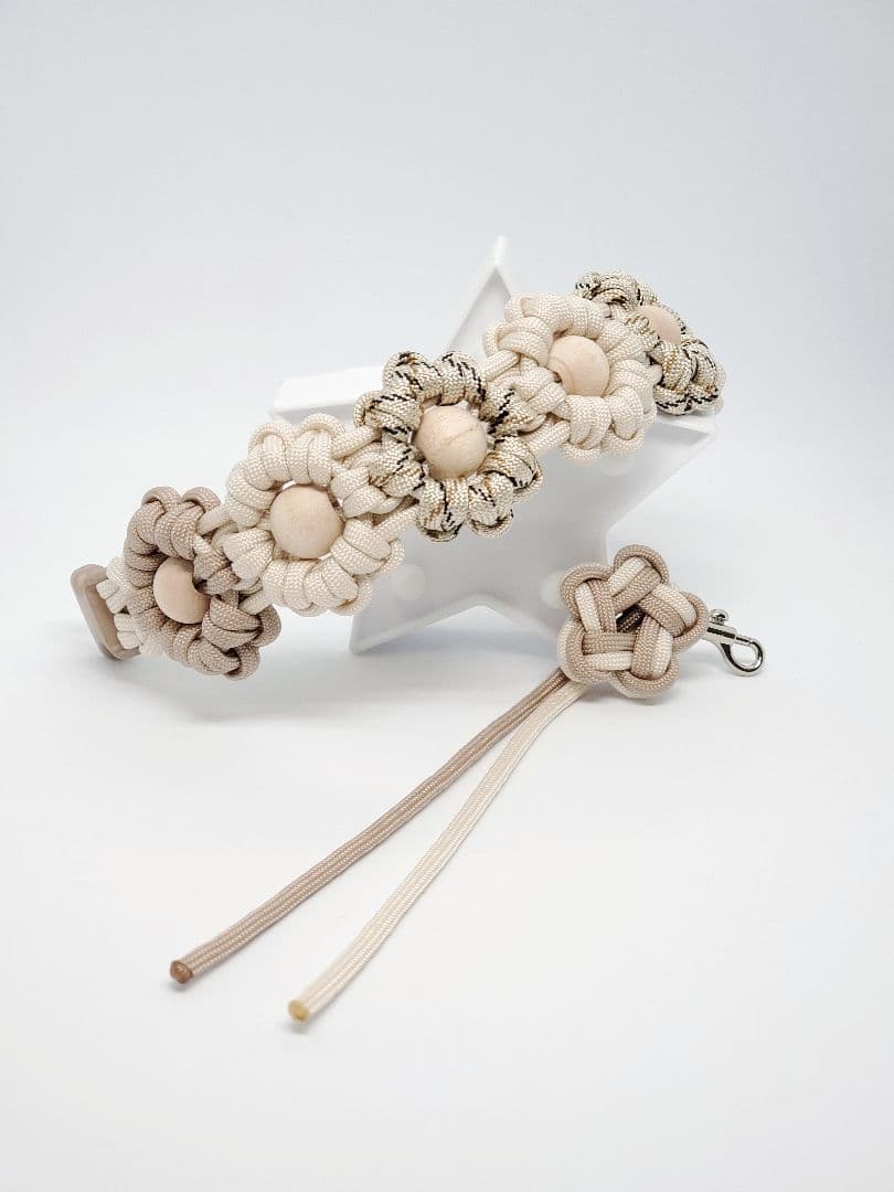 パラコード モノトーン花首輪