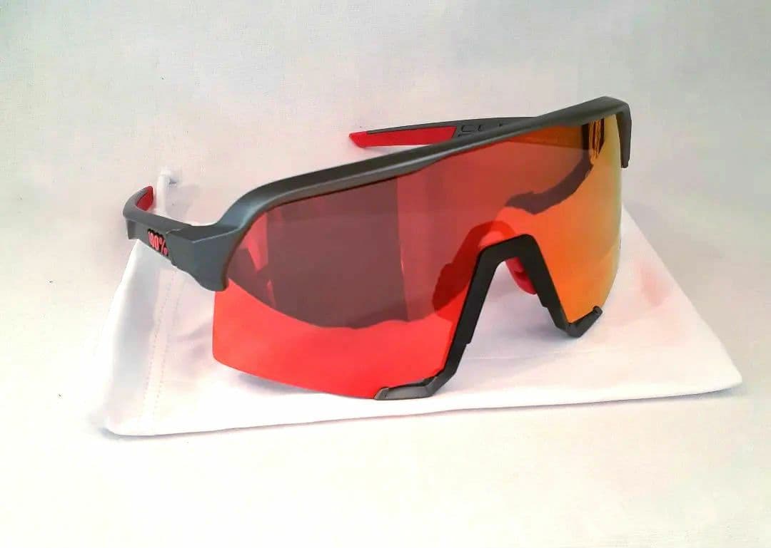 100% S3 ガンメタル レッド ワンハンドレッド サングラス