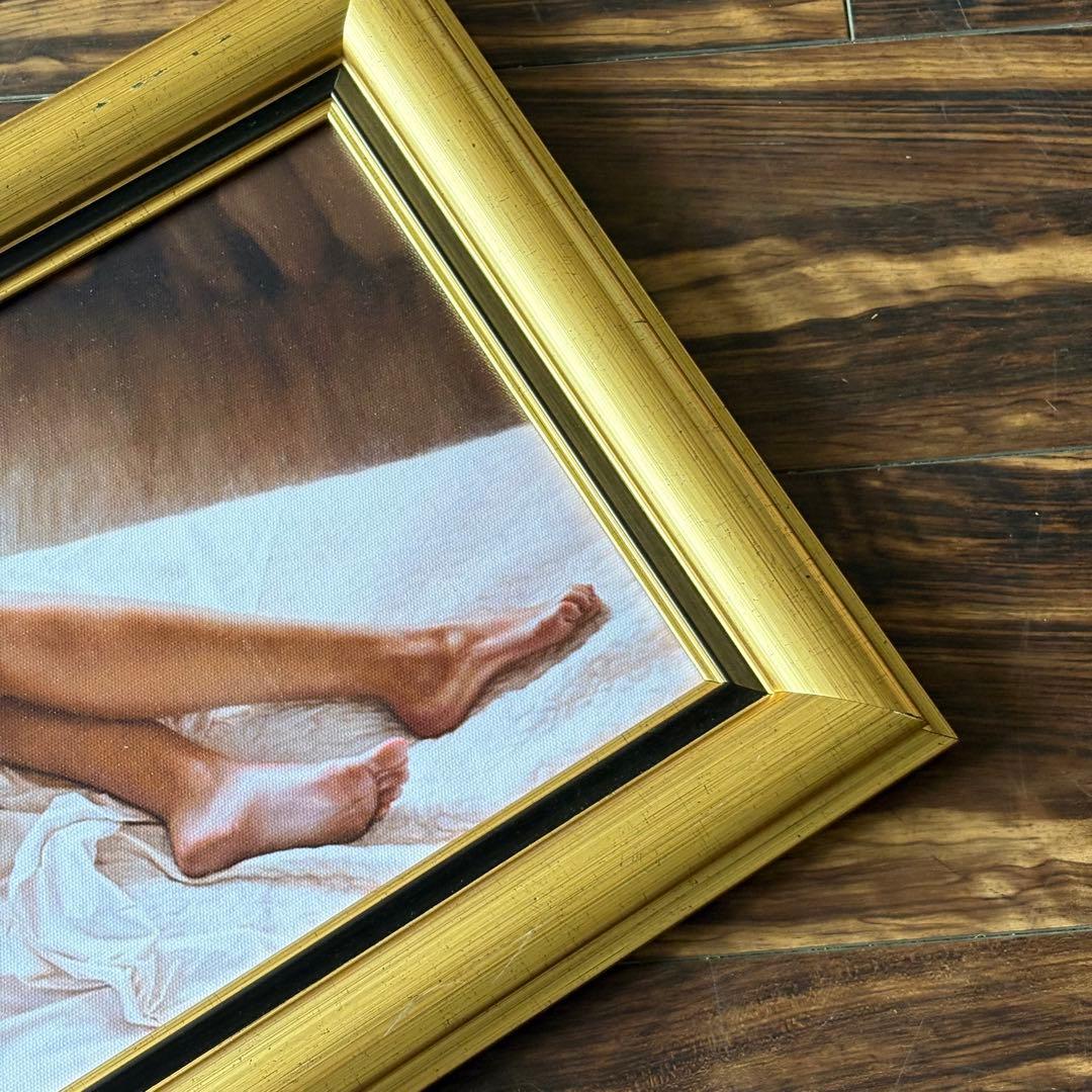 官能美女 人物画 超セクシー美人画 油彩 印刷複製画 工芸画 絵画 額装 F