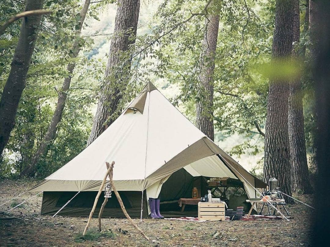 小川キャンパル グロッケ12 T／C 5～6人用モノポール＋1フレームテント)