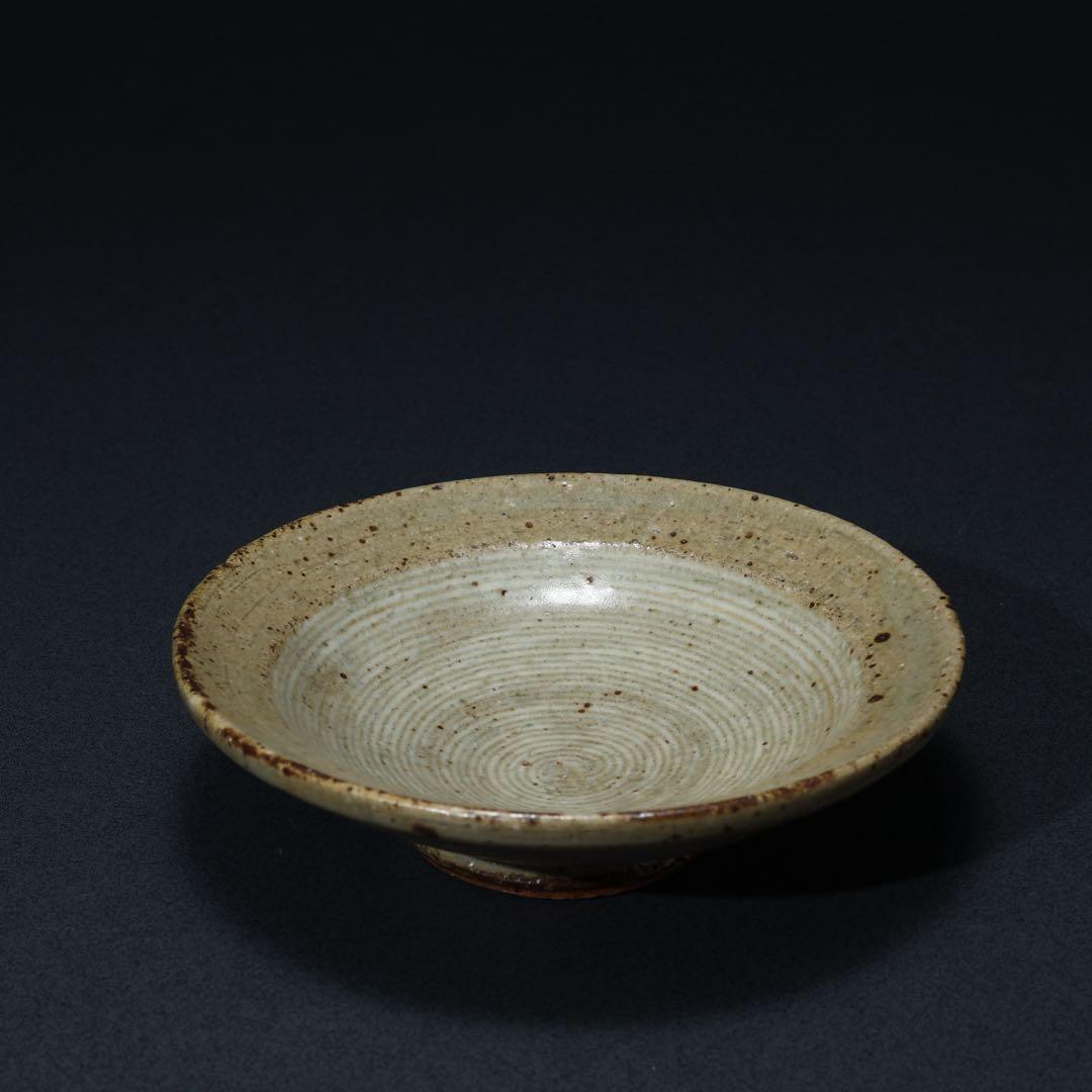 浜田庄司　象嵌小皿　まんじゅう皿　人間国宝　民藝　R1488w3K2