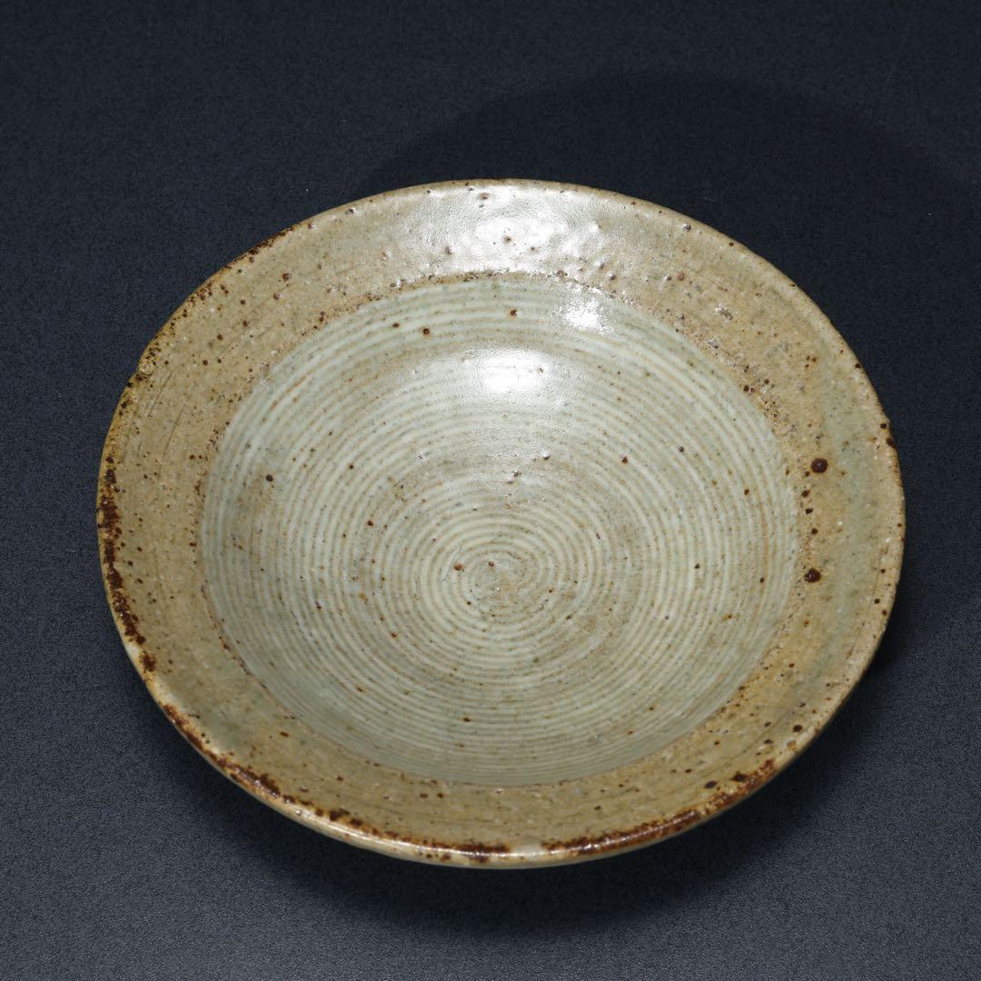 浜田庄司　象嵌小皿　まんじゅう皿　人間国宝　民藝　R1488w3K2