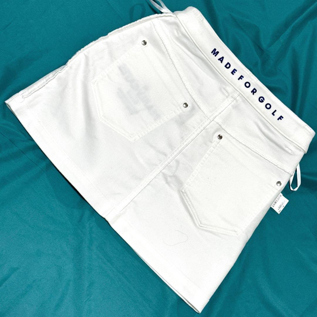 新品タグ付 パーリーゲイツ ゴルフスカート 白 刺繍ロゴ