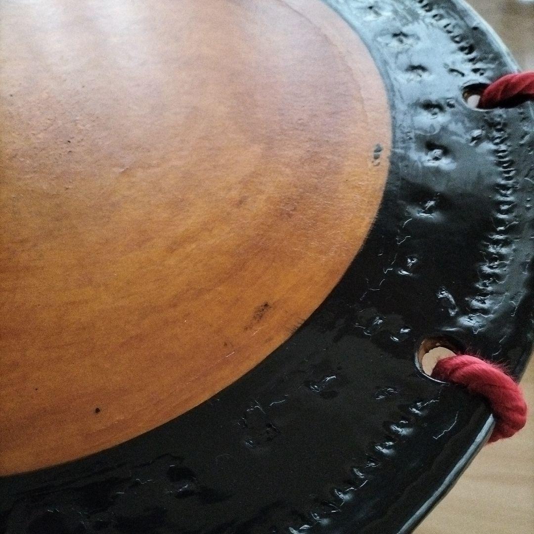 担ぎ太鼓1.2尺　締太鼓　和太鼓 　天然皮革　ストラップ付き　中古品⑫