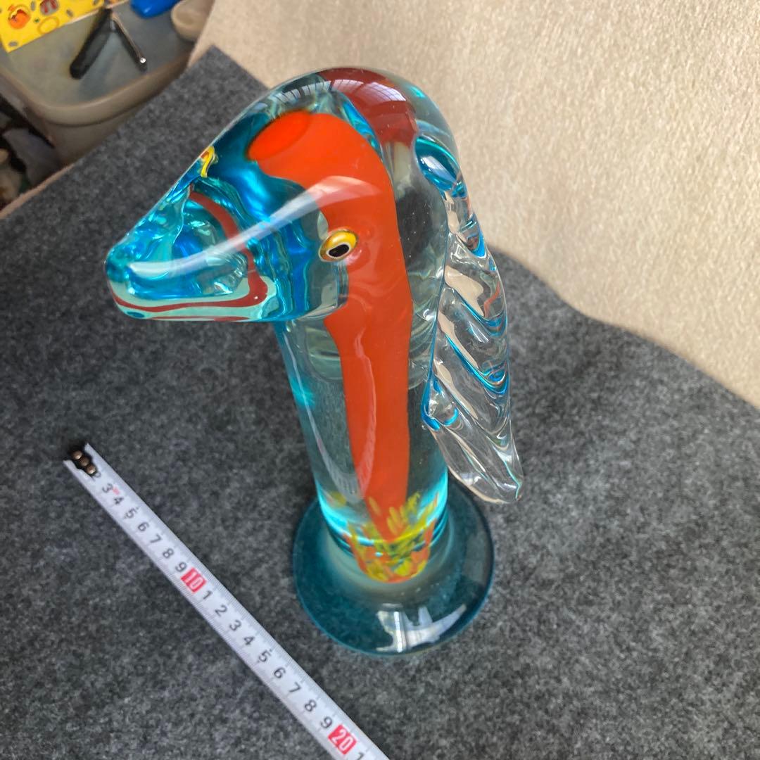 ガラス　犬の置物　レトロ