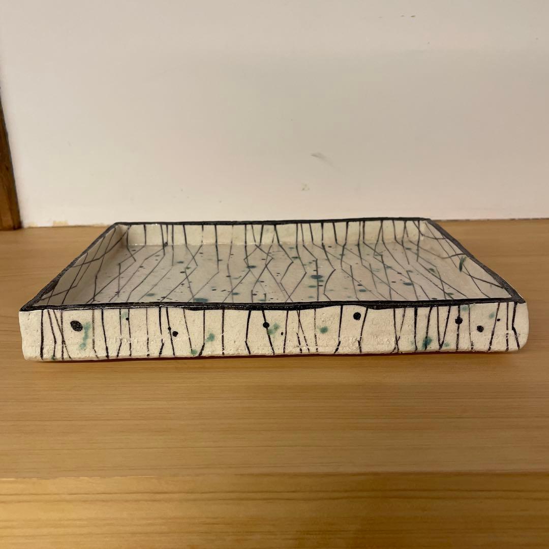 山口真人　弥七田織部皿　大皿　懐石道具