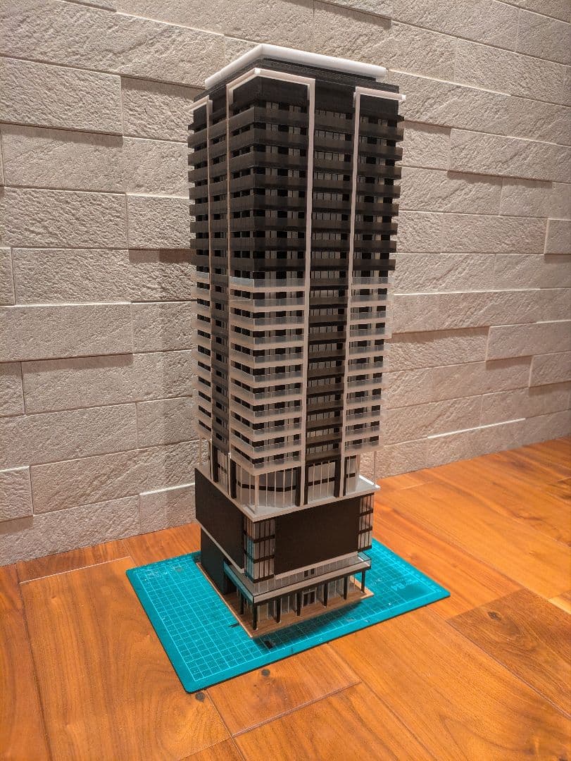 Nゲージ　自作ストラクチャー　高層マンション　タワマン　ジオラマ
