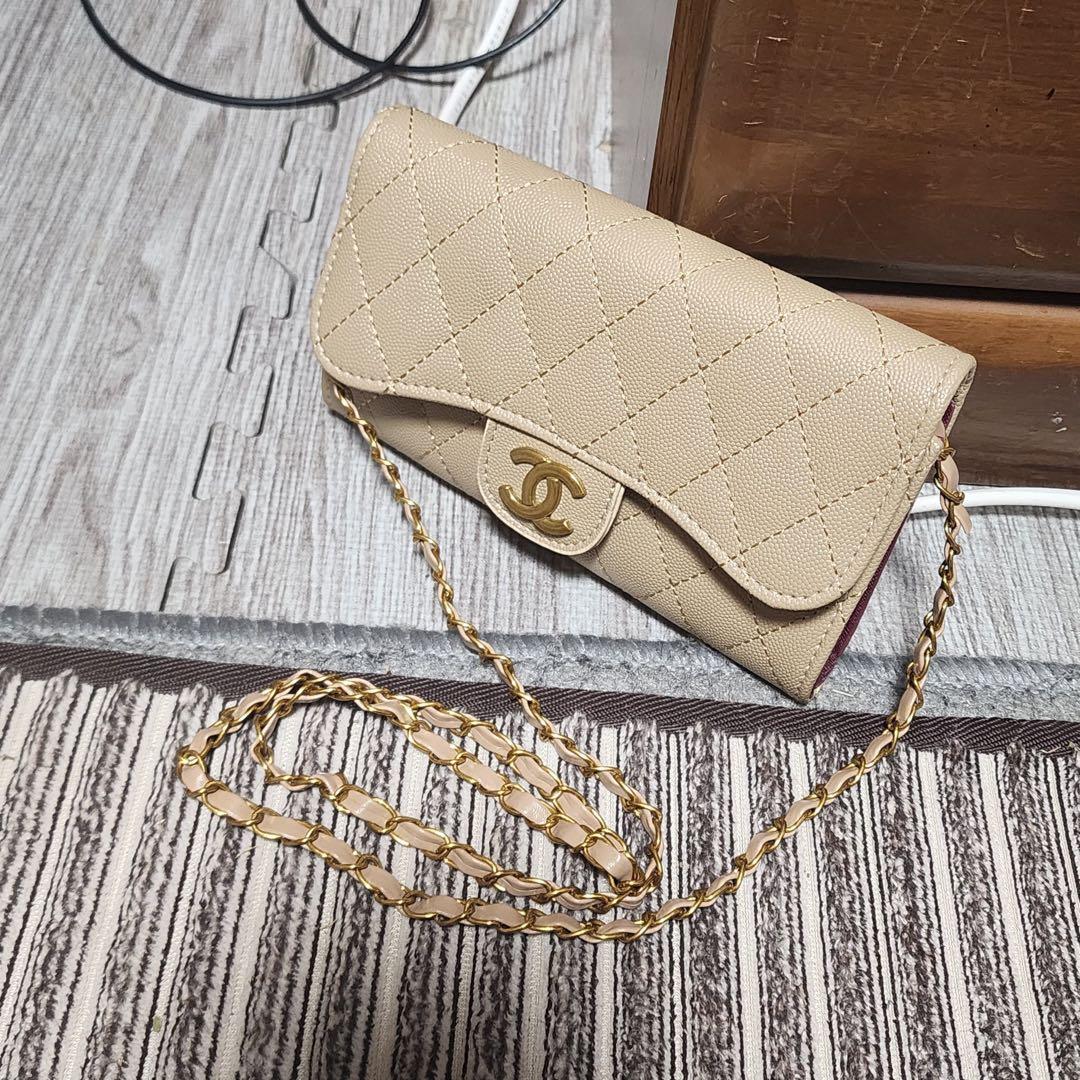 CHANEL　ショルダーウォレット　財布　ベージュ　ノベルティ