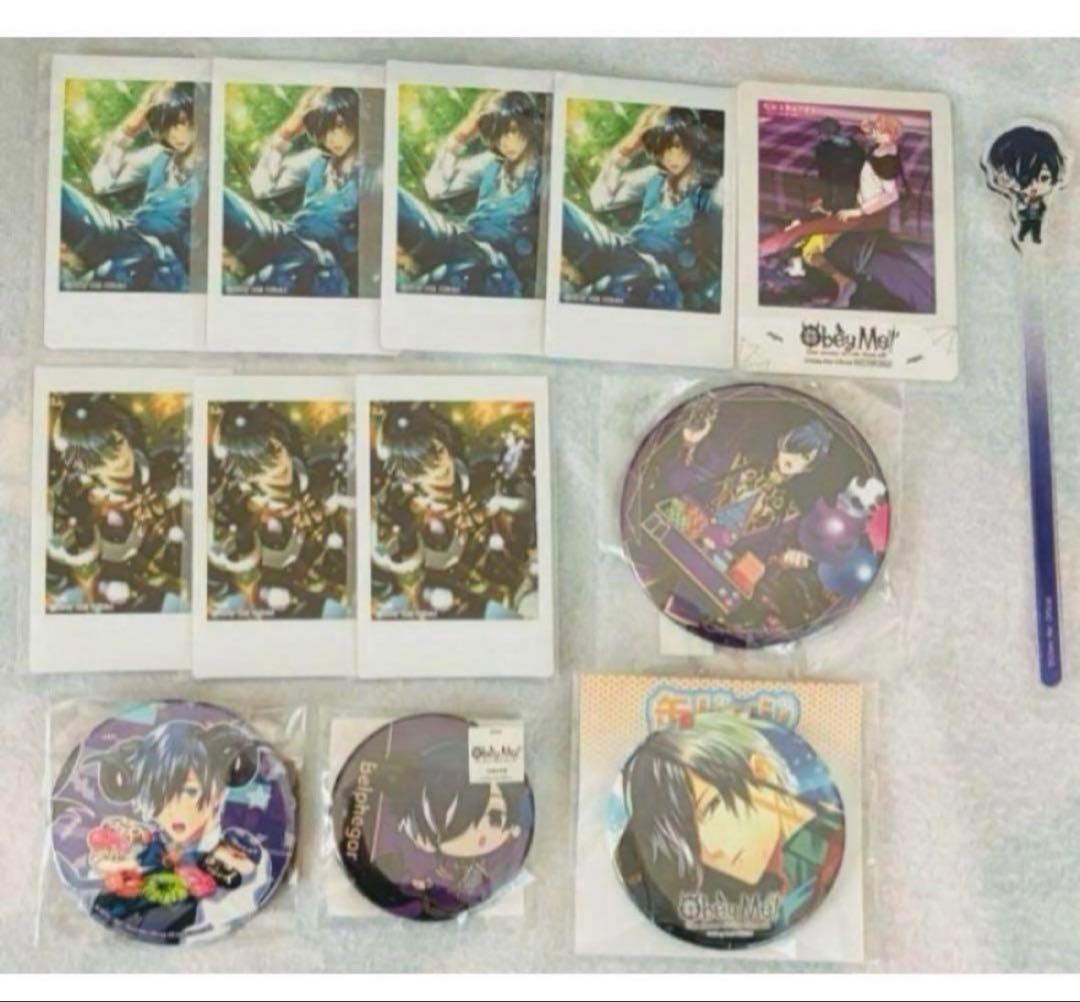 おべいみー　ベルフェゴール　チェキ8枚　缶バッジ　ホロ缶バッジ　フォトプロップス