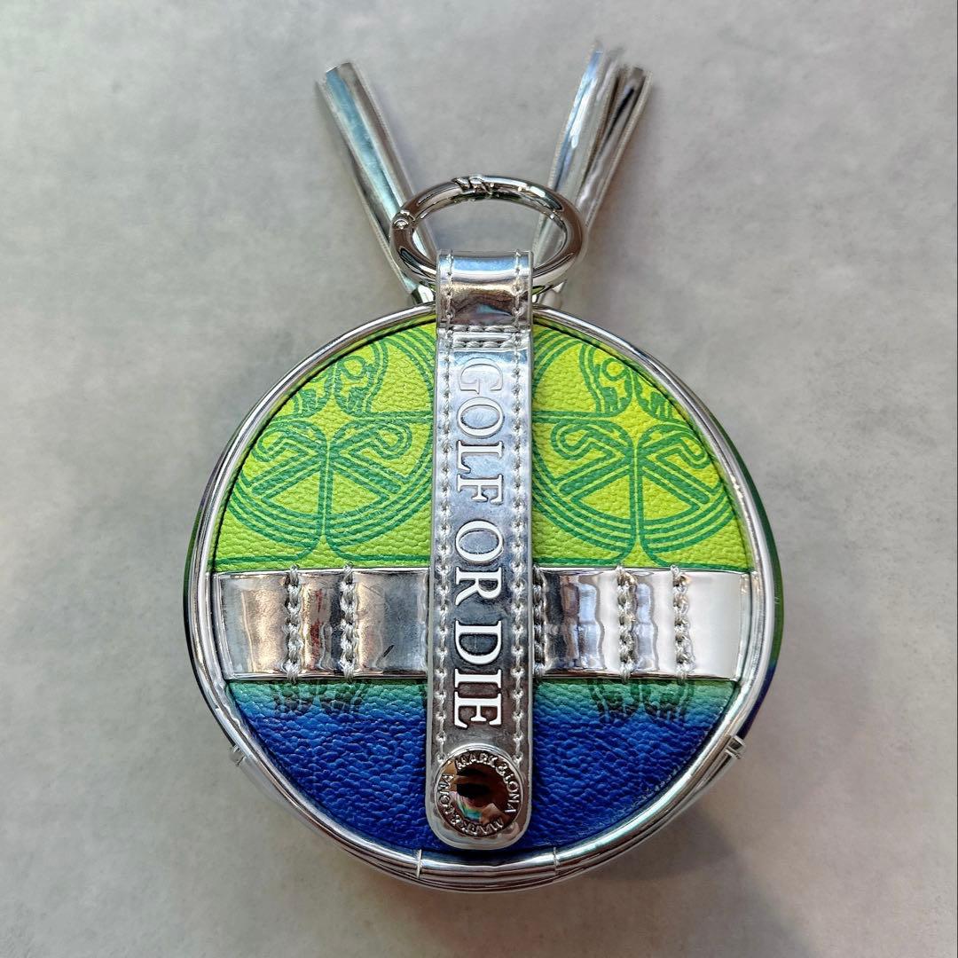 美品 ★ MARK&LONA ボールポーチ ケース マーク&ロナ 緑 バッグ