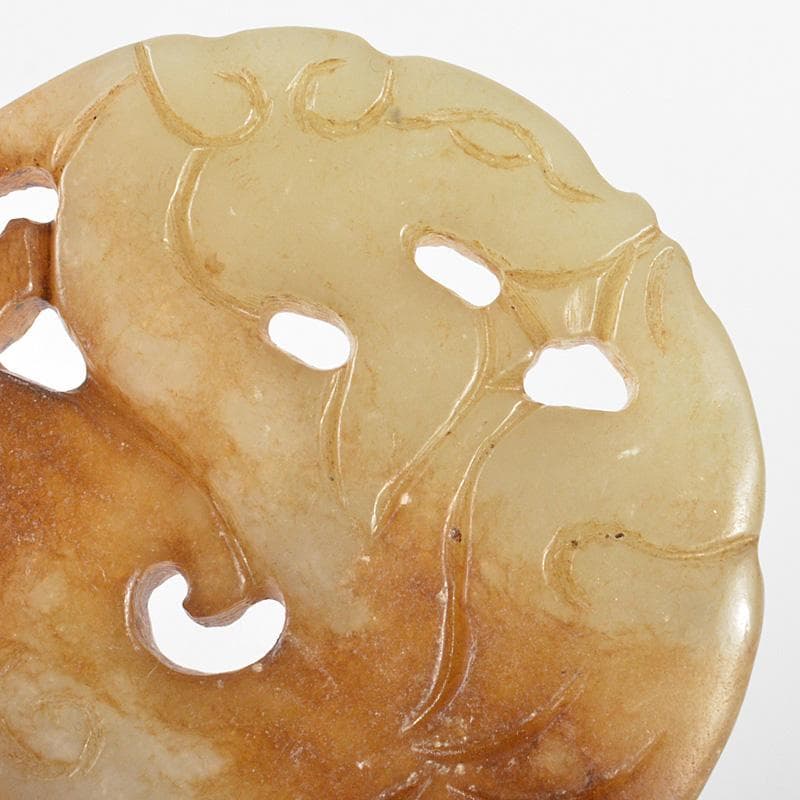 中国　玉石彫刻　神獣雕　玉器　玉牌　根付　C　R7136E