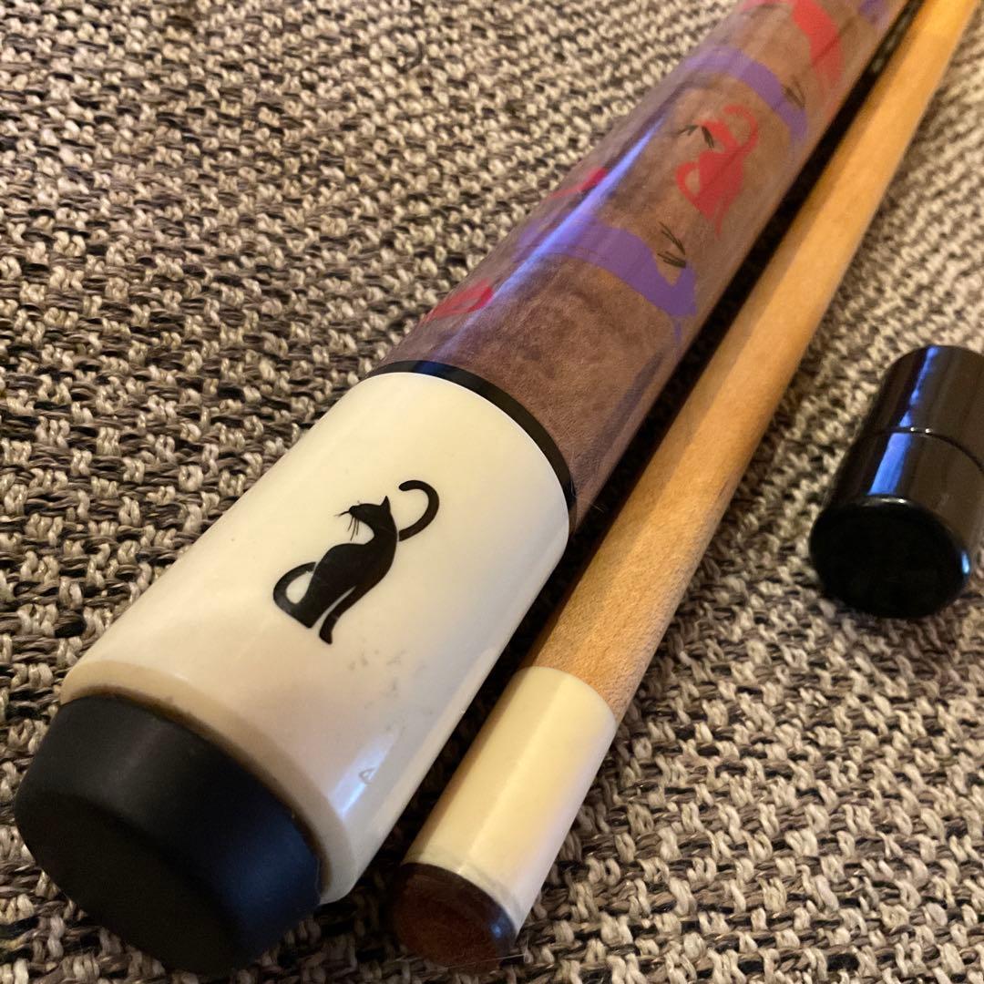 猫　ビリヤード キュー　ノーラップ　オールド アダム　ストレート キュー　18山