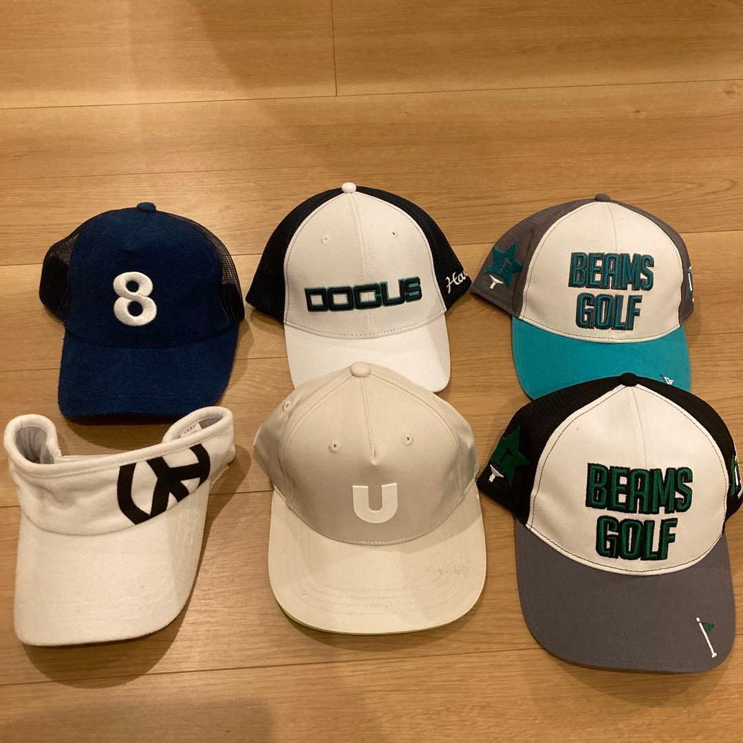 ゴルフキャップとバイザーセット 6点