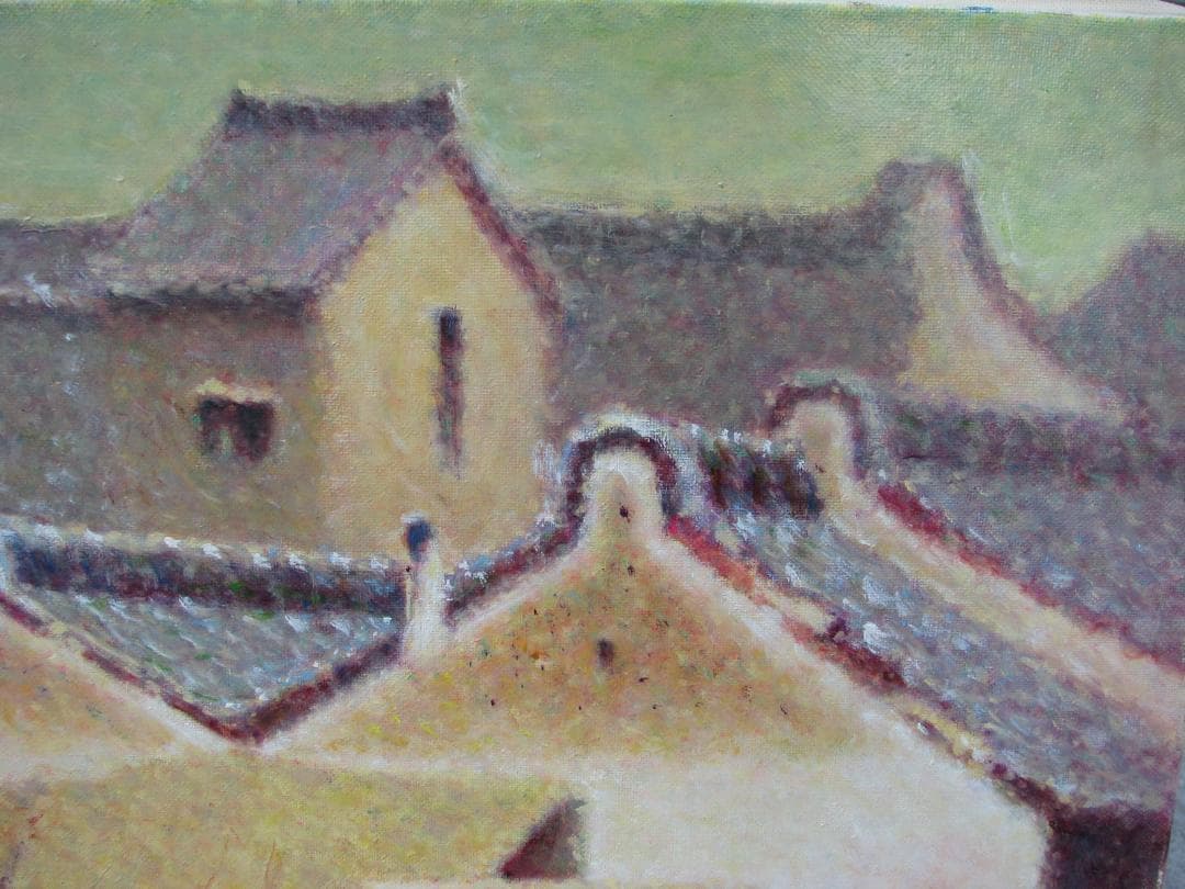 ☆決算☆穏やかな色彩,齊藤四郎,小田原の古い家並み,10号油彩,最終処分