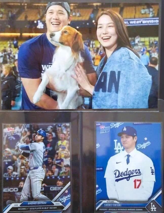 大谷翔平 MLB ドジャース 記念セット ボール＆カード 　真美子＆デコピン他