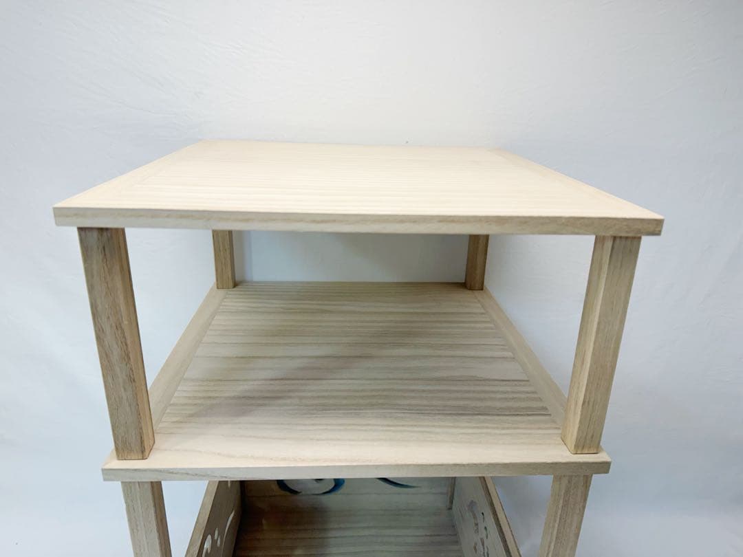 未使用 茶道具 幸斎造 淡々斎好 荒磯棚 桐木地 四本柱 波頭透し 組立式 元箱