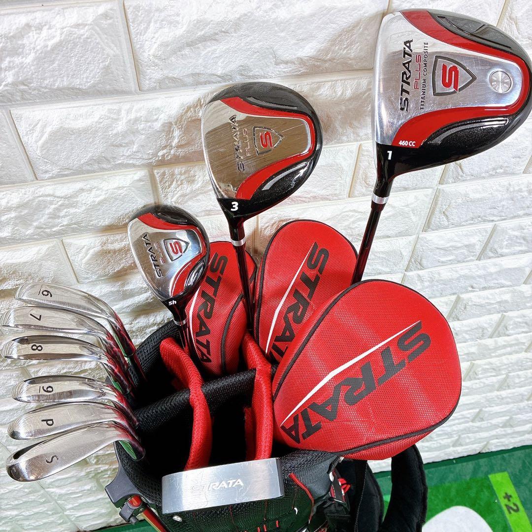 【左利き用・初心者OK】STRATA メンズゴルフクラブセット 10本