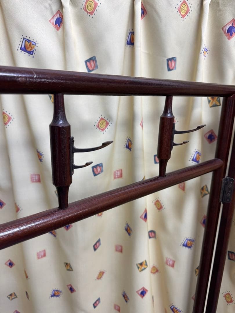 衣紋掛け 昭和レトロ 着物掛け　木製 衣桁　洋服掛け　折り畳み式　和