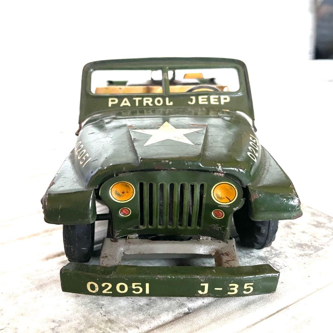 【SHOWA製】昭和レトロ ブリキ製 パトロールジープ 銃座変形 02051