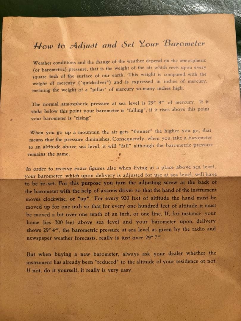 パンナム航空 Pan American Airlines 気圧計