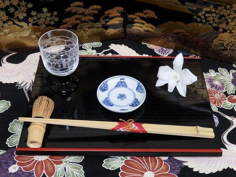 古伊万里　染付　平角繋ぎに五弁花の図　豆皿　A879AS-BWo