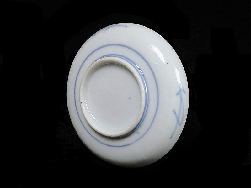 古伊万里　染付　平角繋ぎに五弁花の図　豆皿　A879AS-BWo