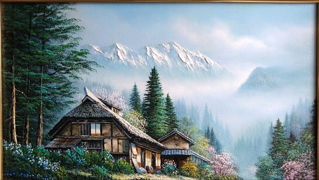 人見友紀　伝説の逃亡画家　油彩画　油絵　10号　風景画