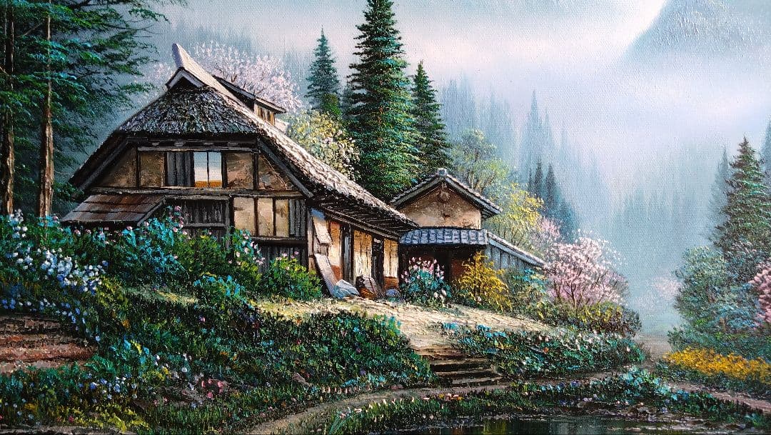 人見友紀　伝説の逃亡画家　油彩画　油絵　10号　風景画