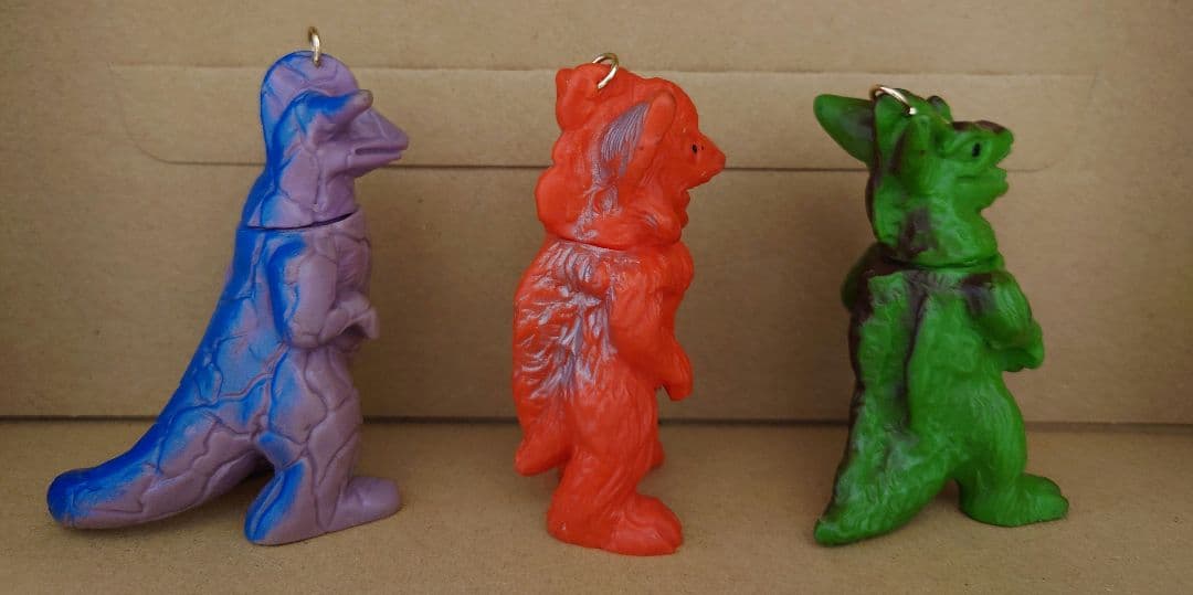 昭和レトロなパチ怪獣ソフビ☆3体☆無版権☆美品