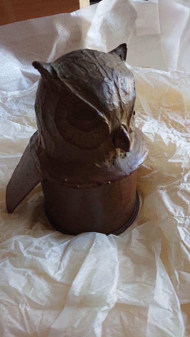 蠟型　鋳銅　小物入　みみずく 平井 昇甫 氏作 共箱入