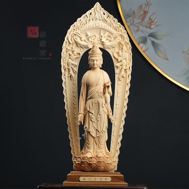 【修縁堂】最高級 木彫仏像 阿弥陀三尊立像 観世音 阿弥陀如来 勢至菩薩 彫刻