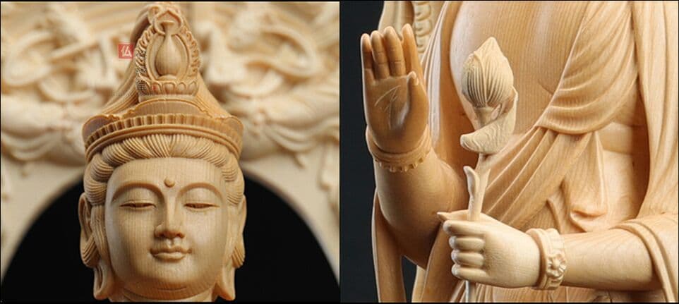 【修縁堂】最高級 木彫仏像 阿弥陀三尊立像 観世音 阿弥陀如来 勢至菩薩 彫刻